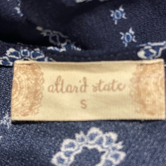 Altar'd State Navy and Coral Patterned Midi Dress - Picture 5 of 6